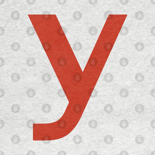 Letter y in Red Text Minimal Typography by ellenhenryart